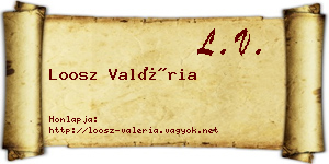 Loosz Valéria névjegykártya